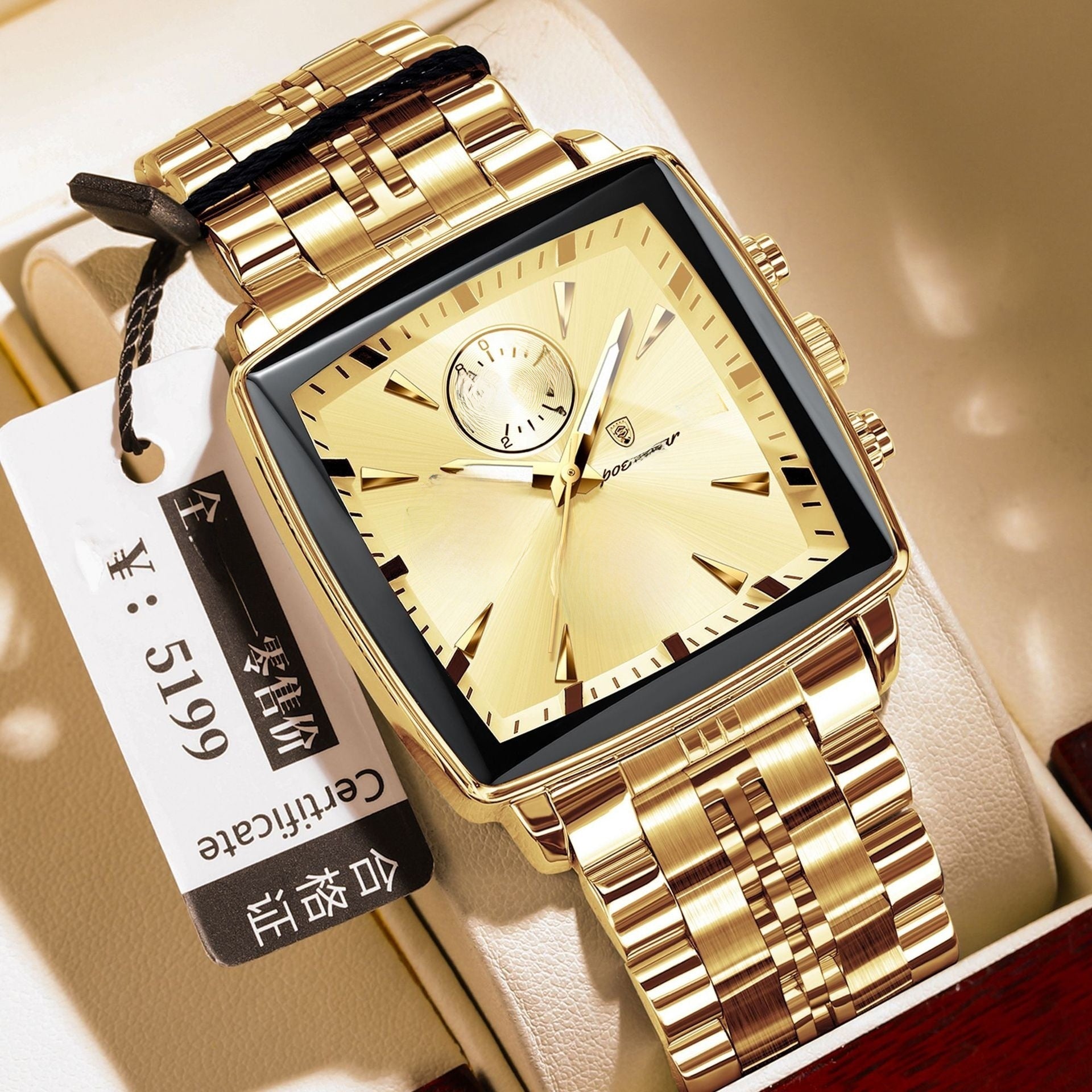 Multifunctional business square men's watch
