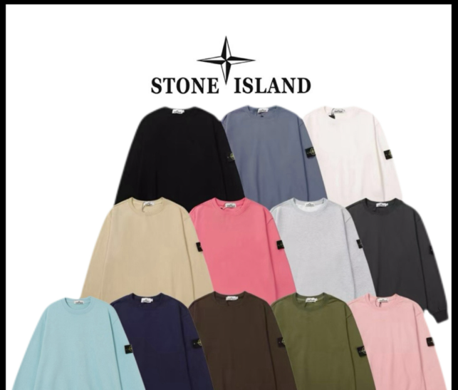 400g Stone Terry Sweatshirt – Classic Badge Round Neck Pullover