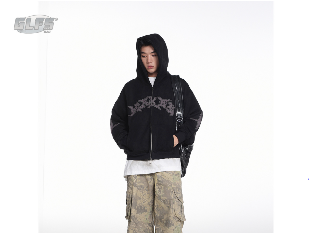 Glfs2026 Autumn Loose Cardigan Zipper Suede Hoodie