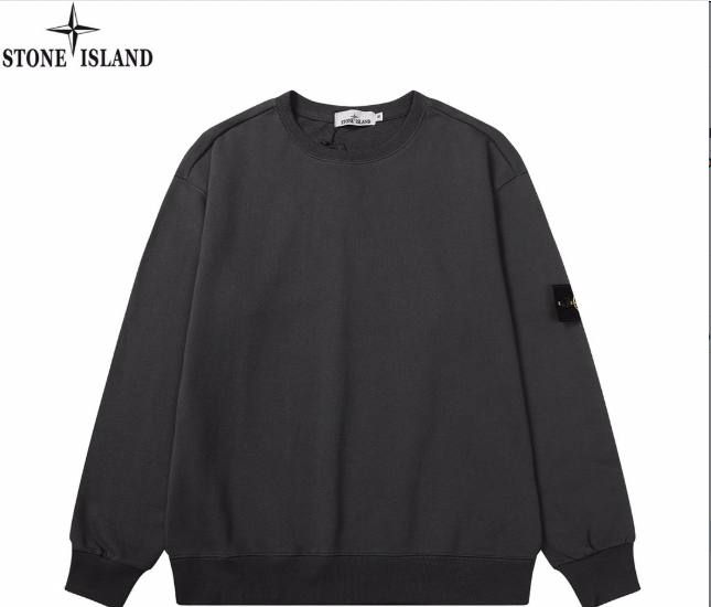 400g Stone Terry Sweatshirt – Classic Badge Round Neck Pullover