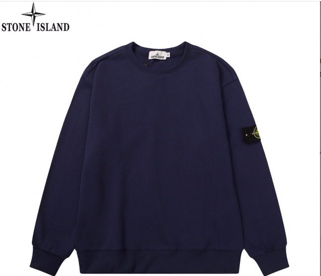 400g Stone Terry Sweatshirt – Classic Badge Round Neck Pullover