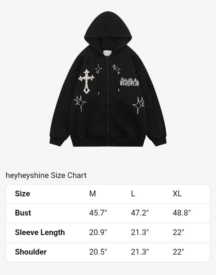 Gothic embroidery hoodie