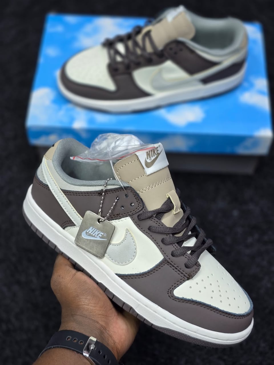 Mocha Dunk Low-Top Sneaker – Cream/Taupe/Brown