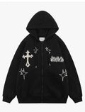 Gothic embroidery hoodie