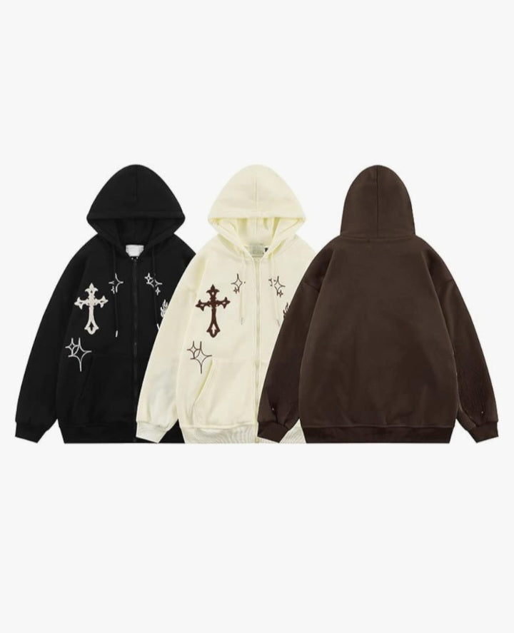Gothic embroidery hoodie