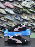 Suede Racing Low-Top Sneaker – Black/Blush