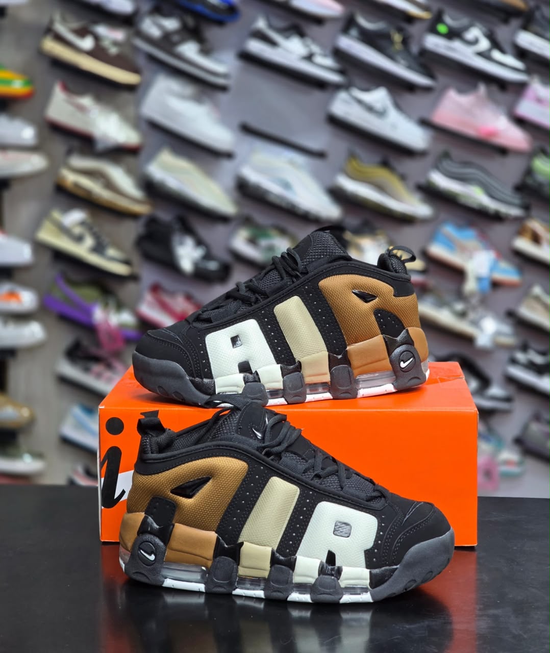 Big Air Retro High-Top Sneaker – Black/Gold/Cream